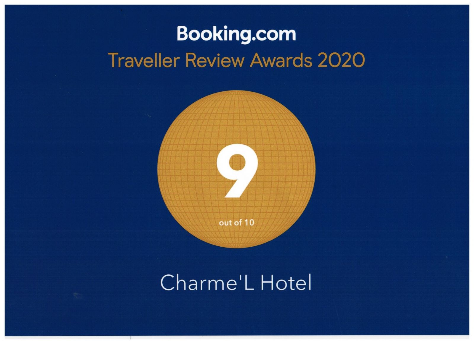 Charme'L Hotel Booking.com Review Award 2020